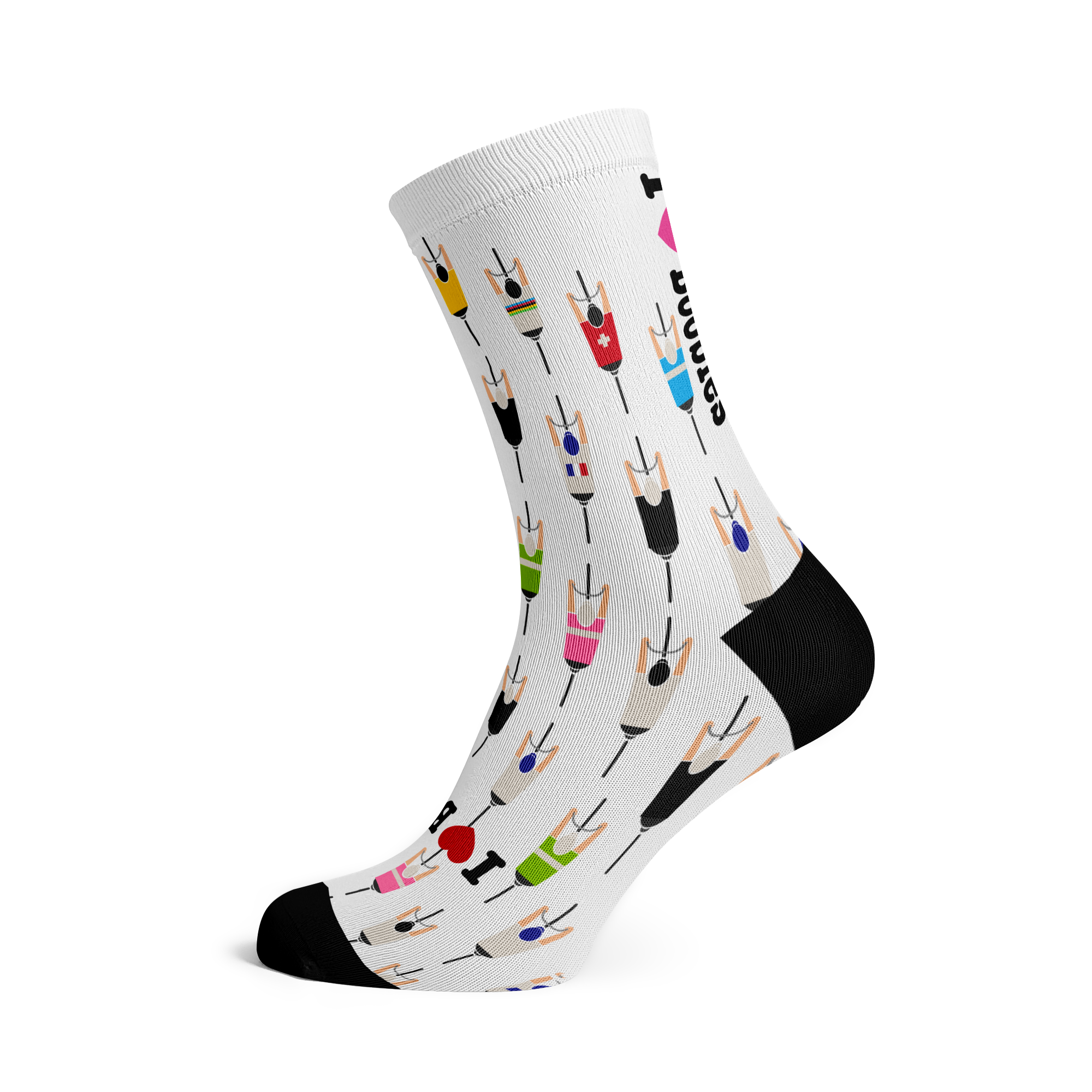 I Love Boobies Le Tour de France Sprint Cycling Crew Socks