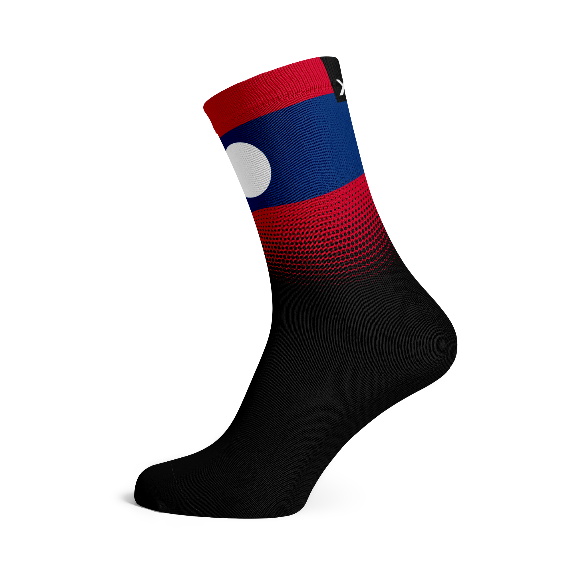 Laos Flag Crew Socks