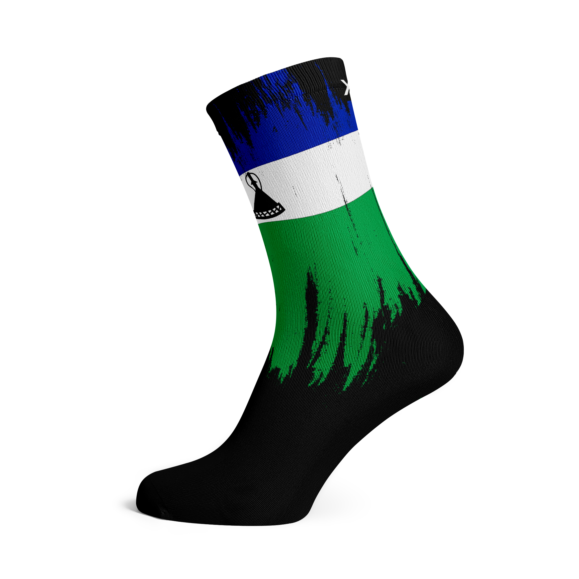 Lesotho Splash Flag Crew Socks