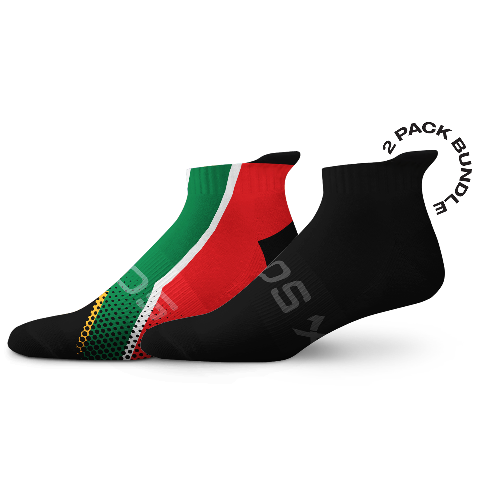 South Africa Flag Black Tab Combo Socks