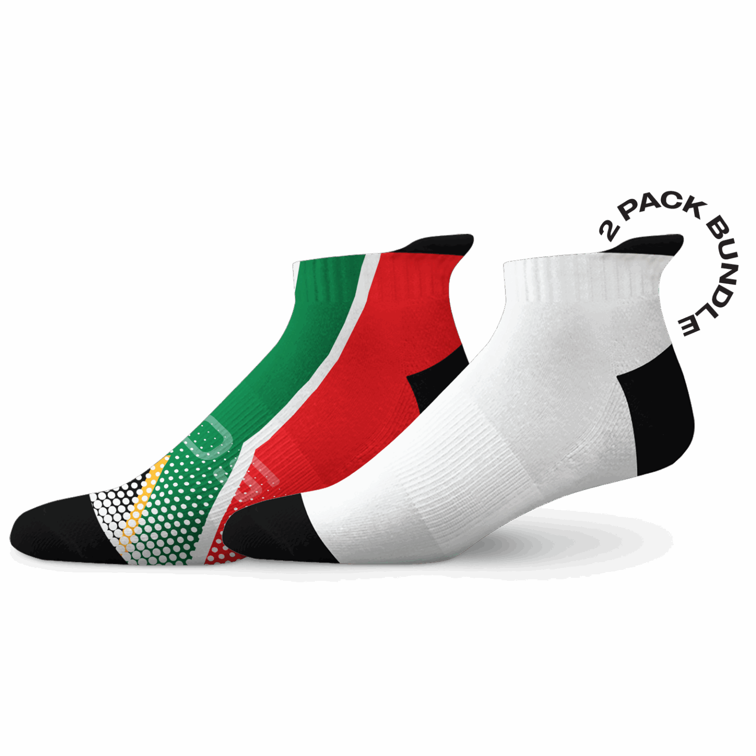 South Africa Flag White Tab Combo Socks