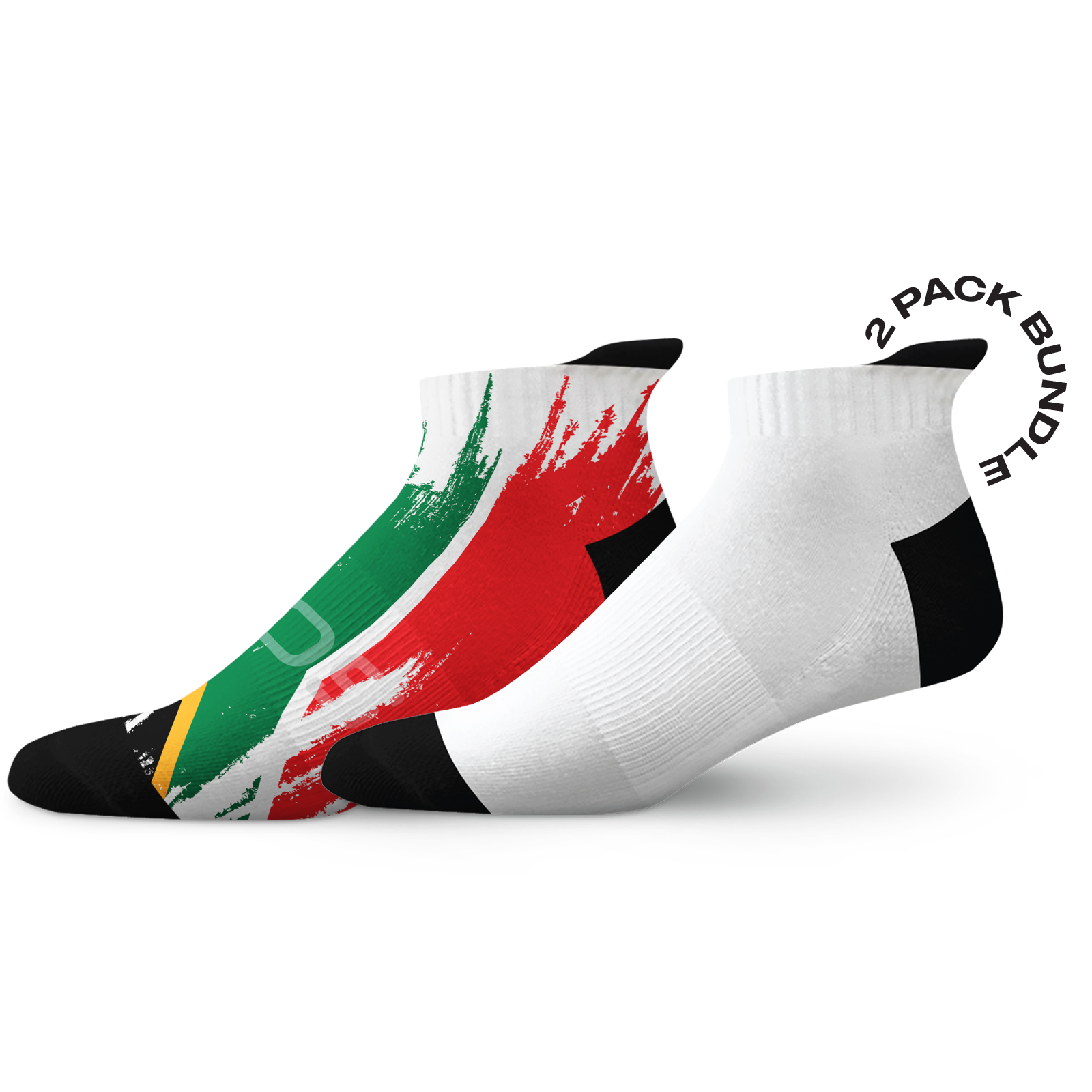 South Africa Splash Flag White Tab Combo Socks