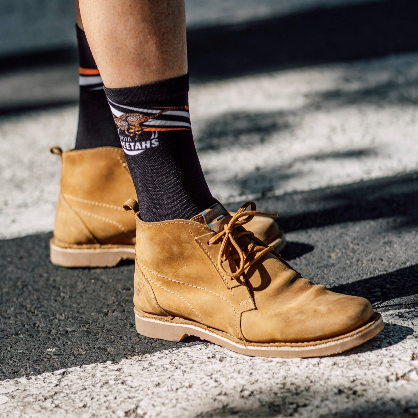 Cheetahs Black Rugby Crew Socks