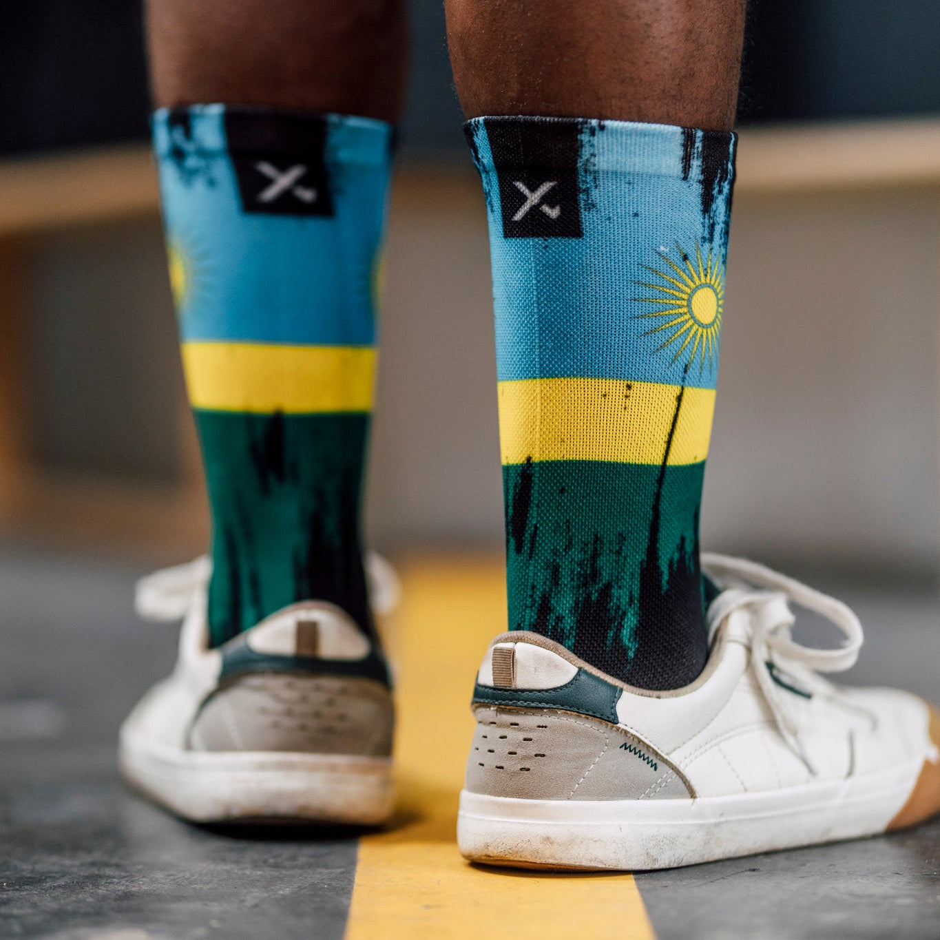 Rwanda Splash Flag Crew Socks