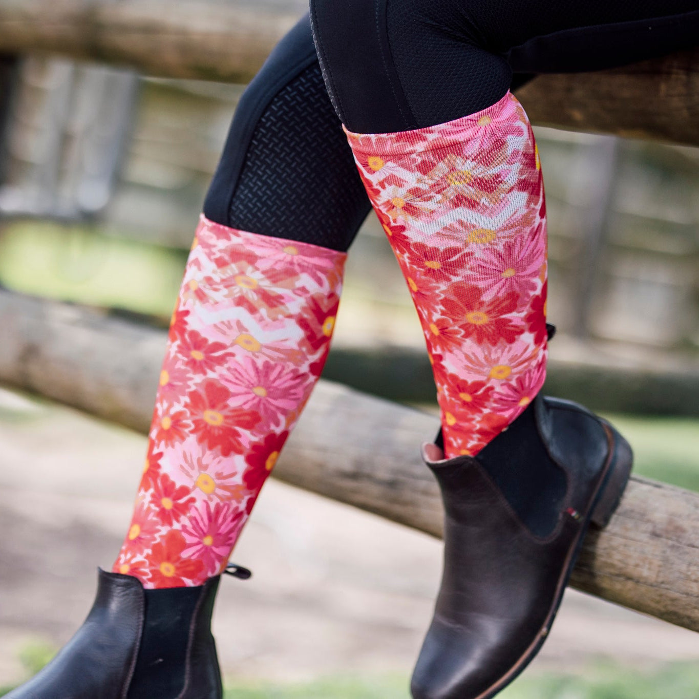Blush Daisy Equestrian Knee High Socks