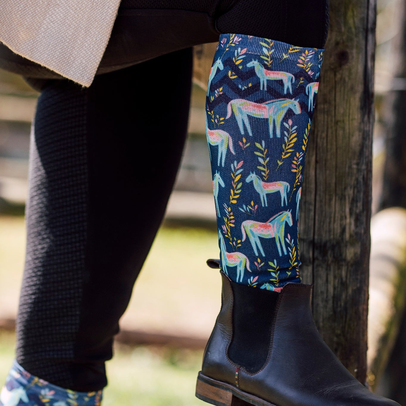 Dark Meadow Equestrian Knee High Socks