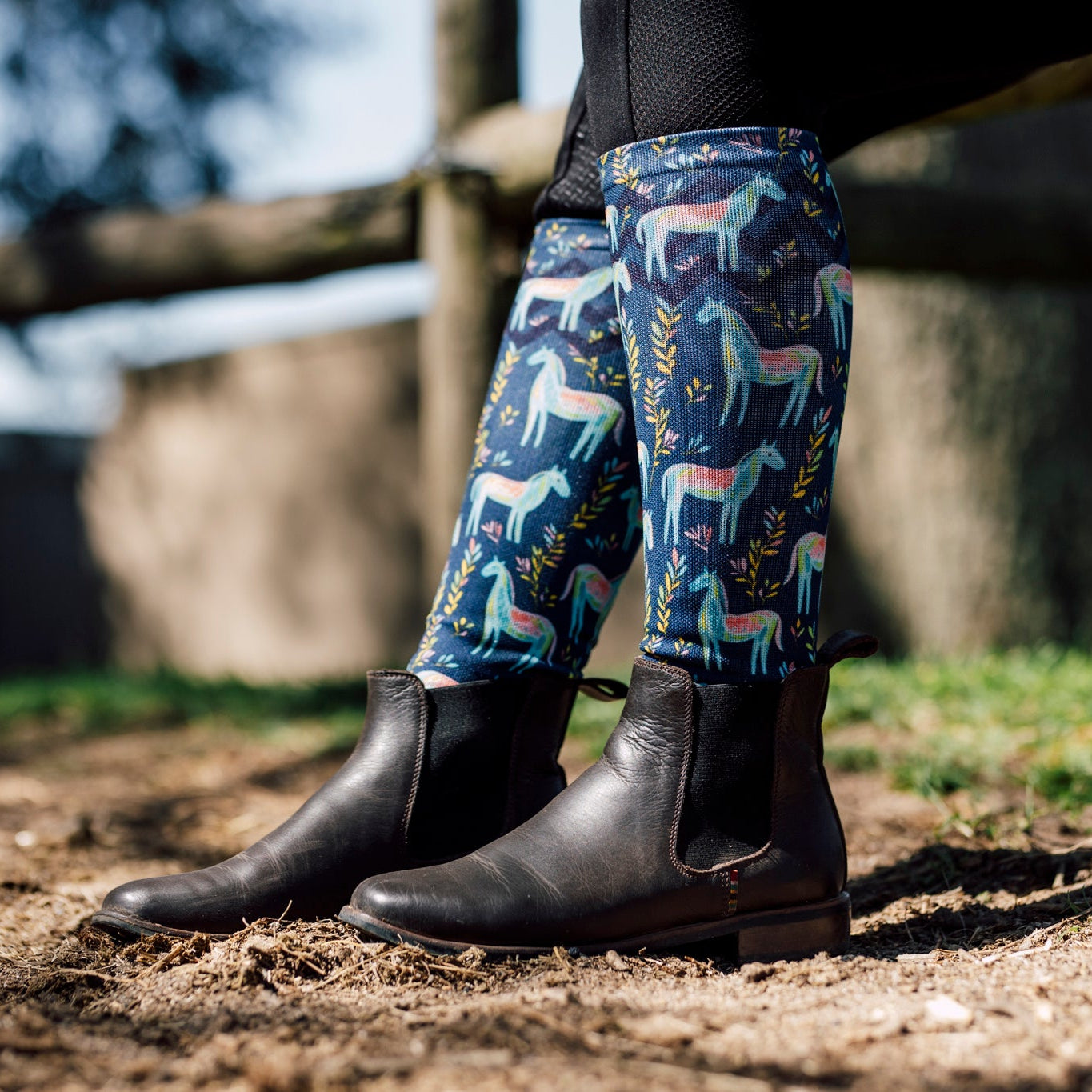 Dark Meadow Equestrian Knee High Socks
