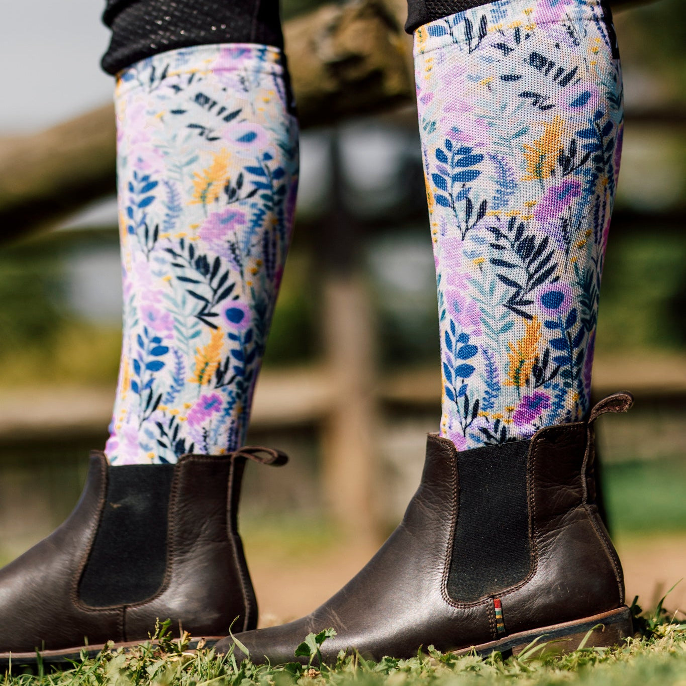 Lavender Fields Equestrian Knee High Socks
