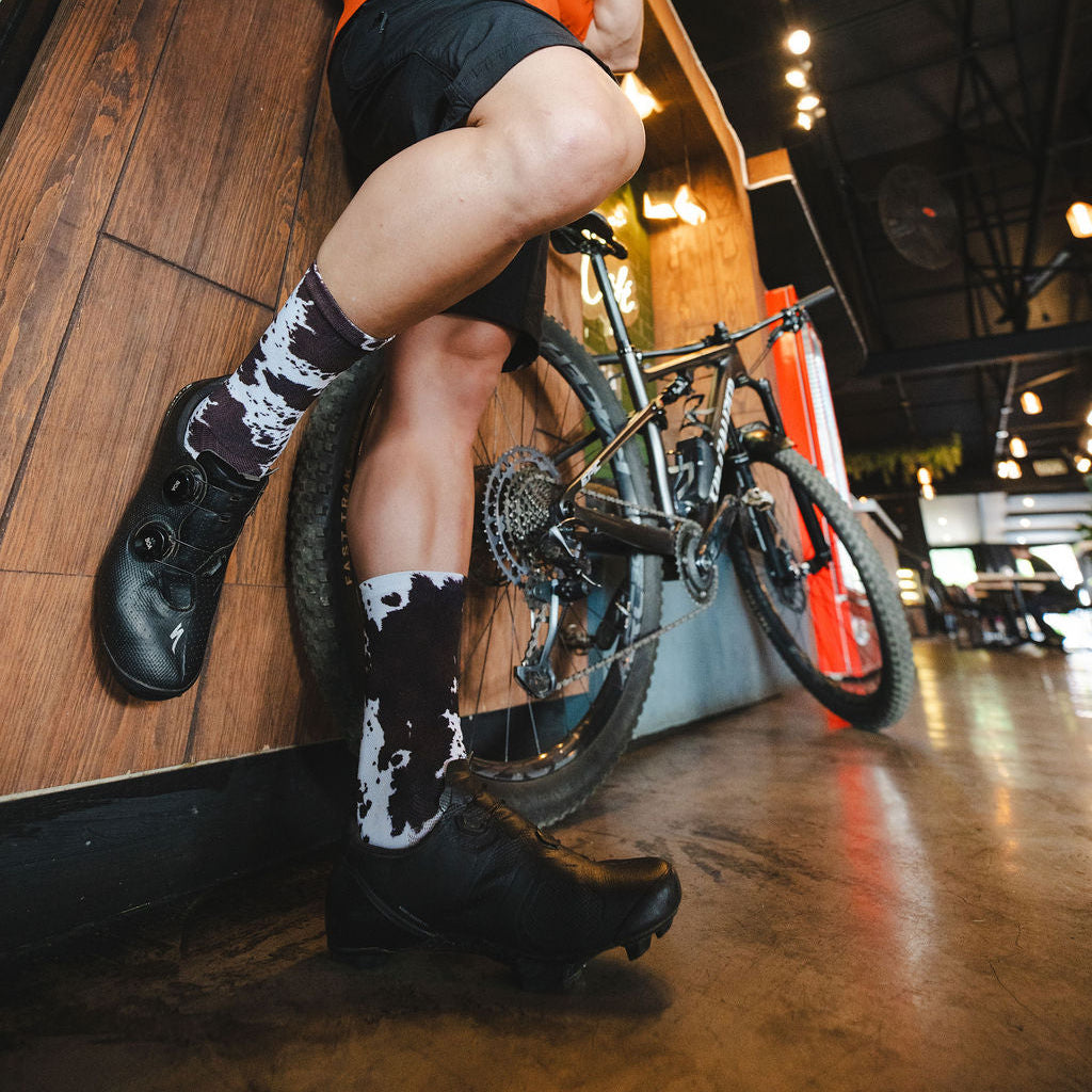 Cow Print Active Crew Socks