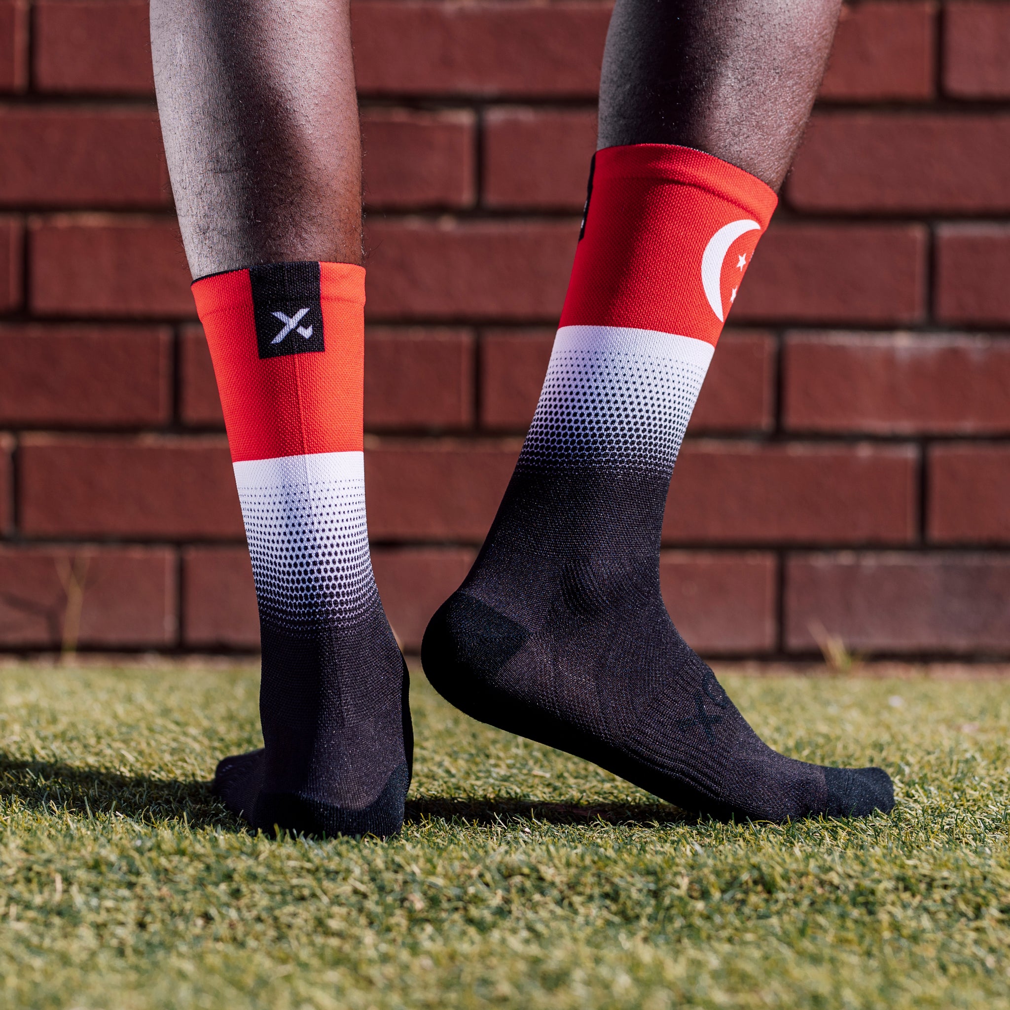 Singapore Flag Crew Socks