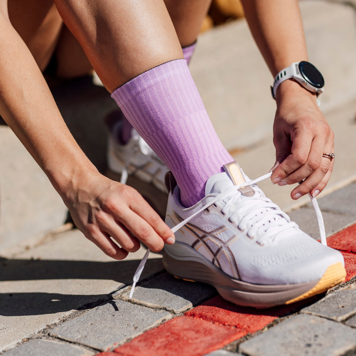 Slight Lilac Minimalist Crew Socks