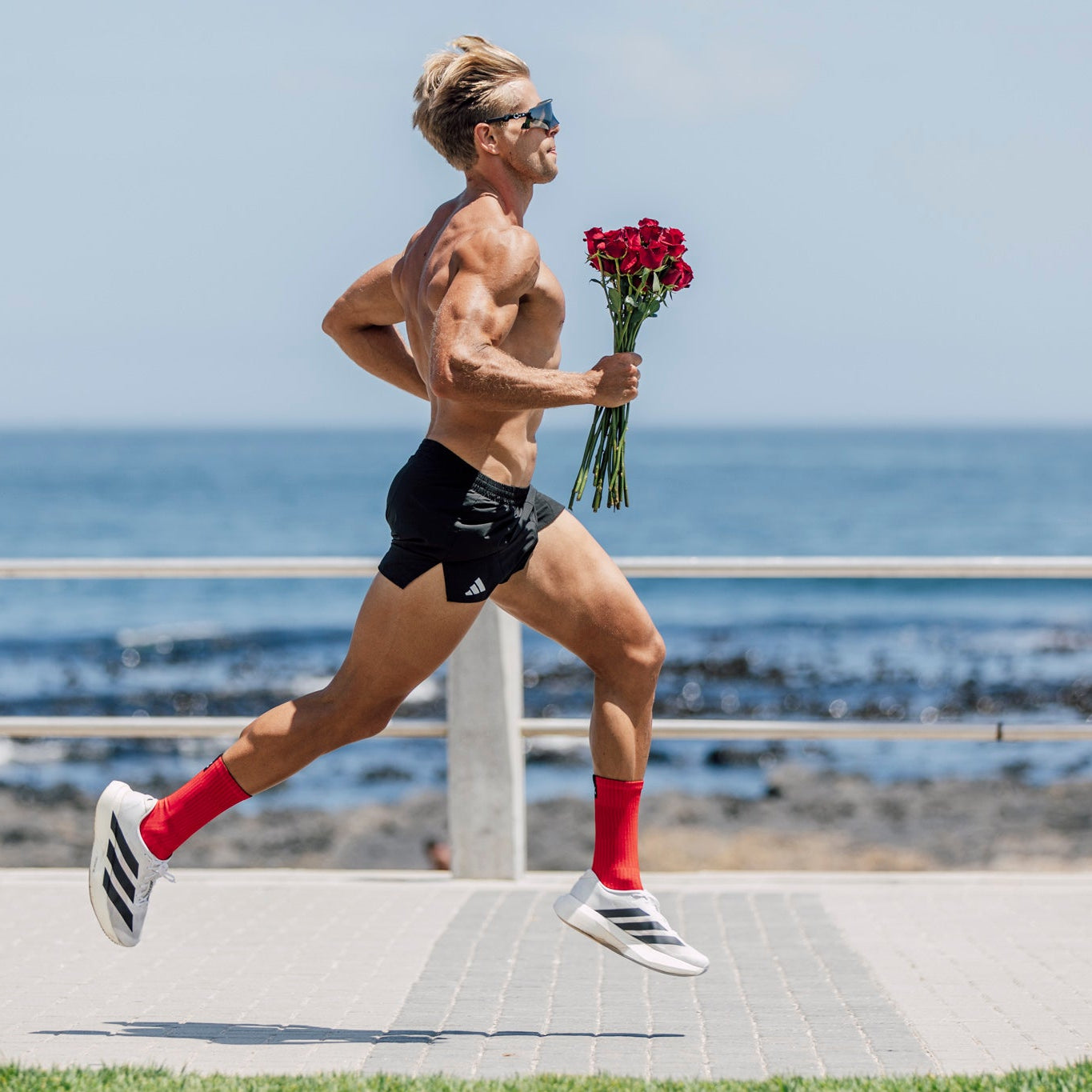 Slight Red Minimalist Crew Socks