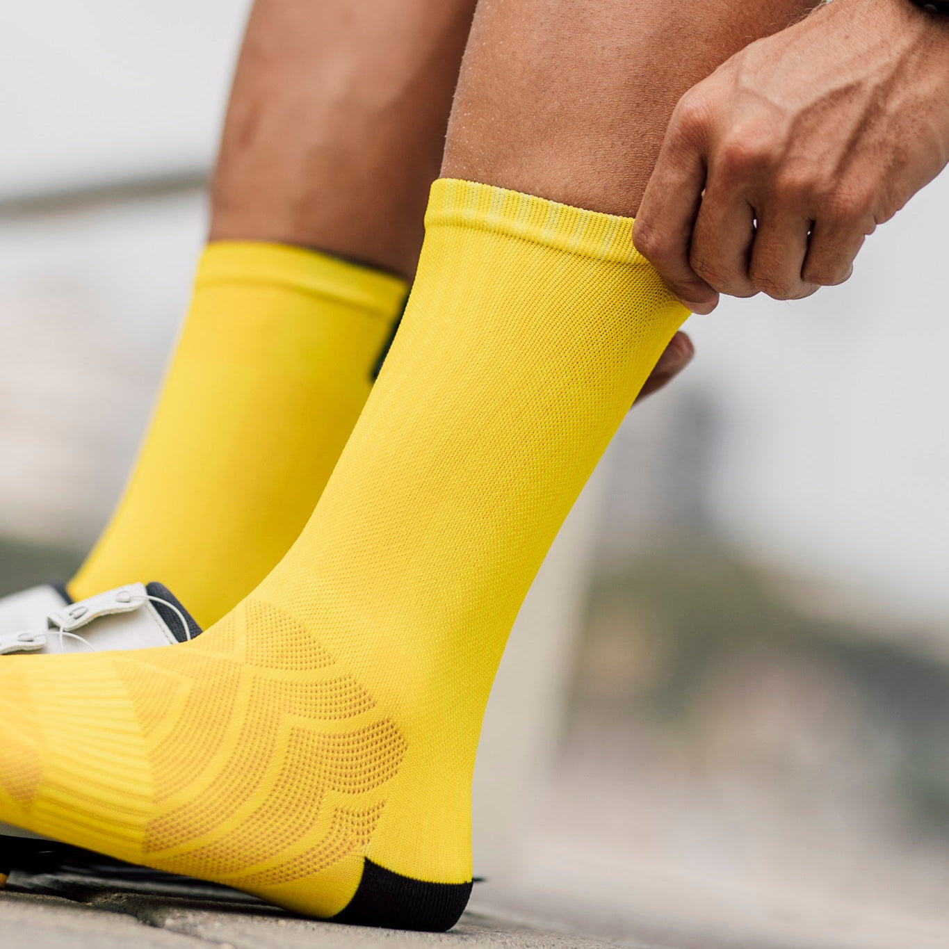 Slight Yellow Minimalist Crew Socks