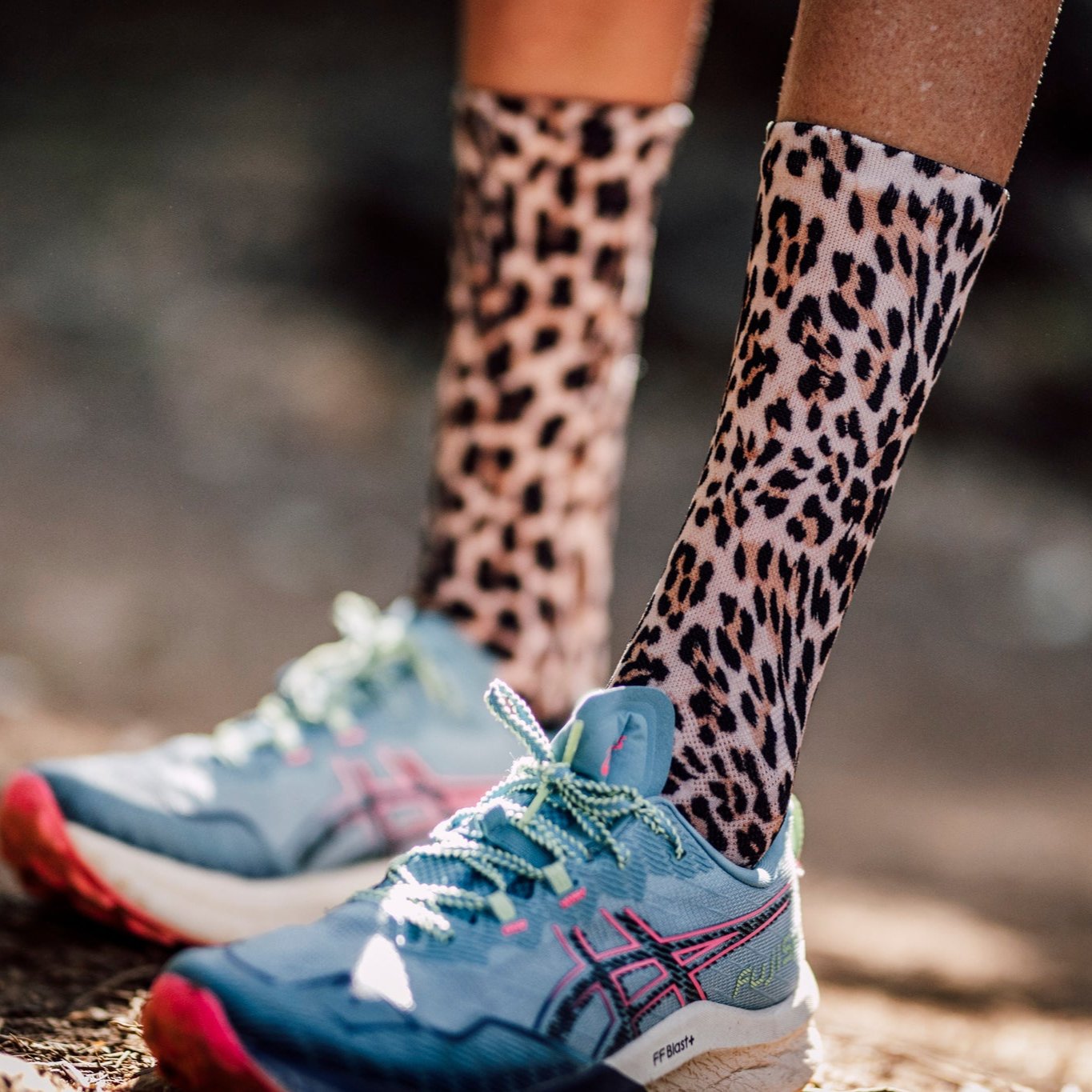 Golden Leopard Casual Crew Socks