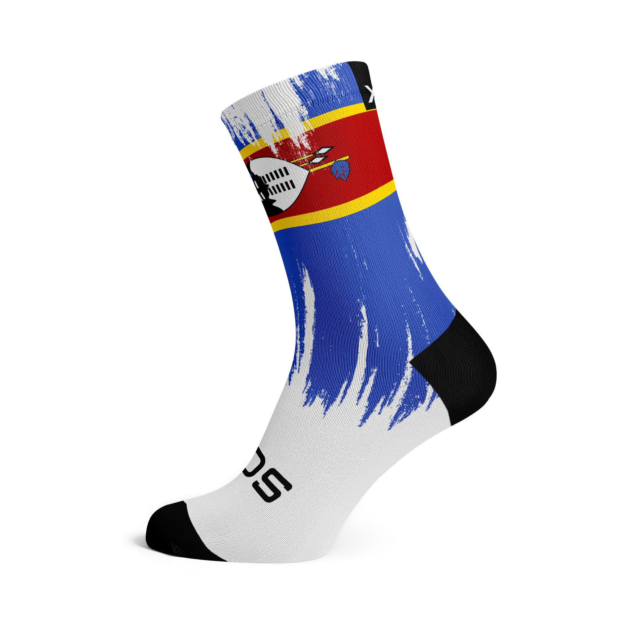 Swaziland Splash Flag Crew Socks