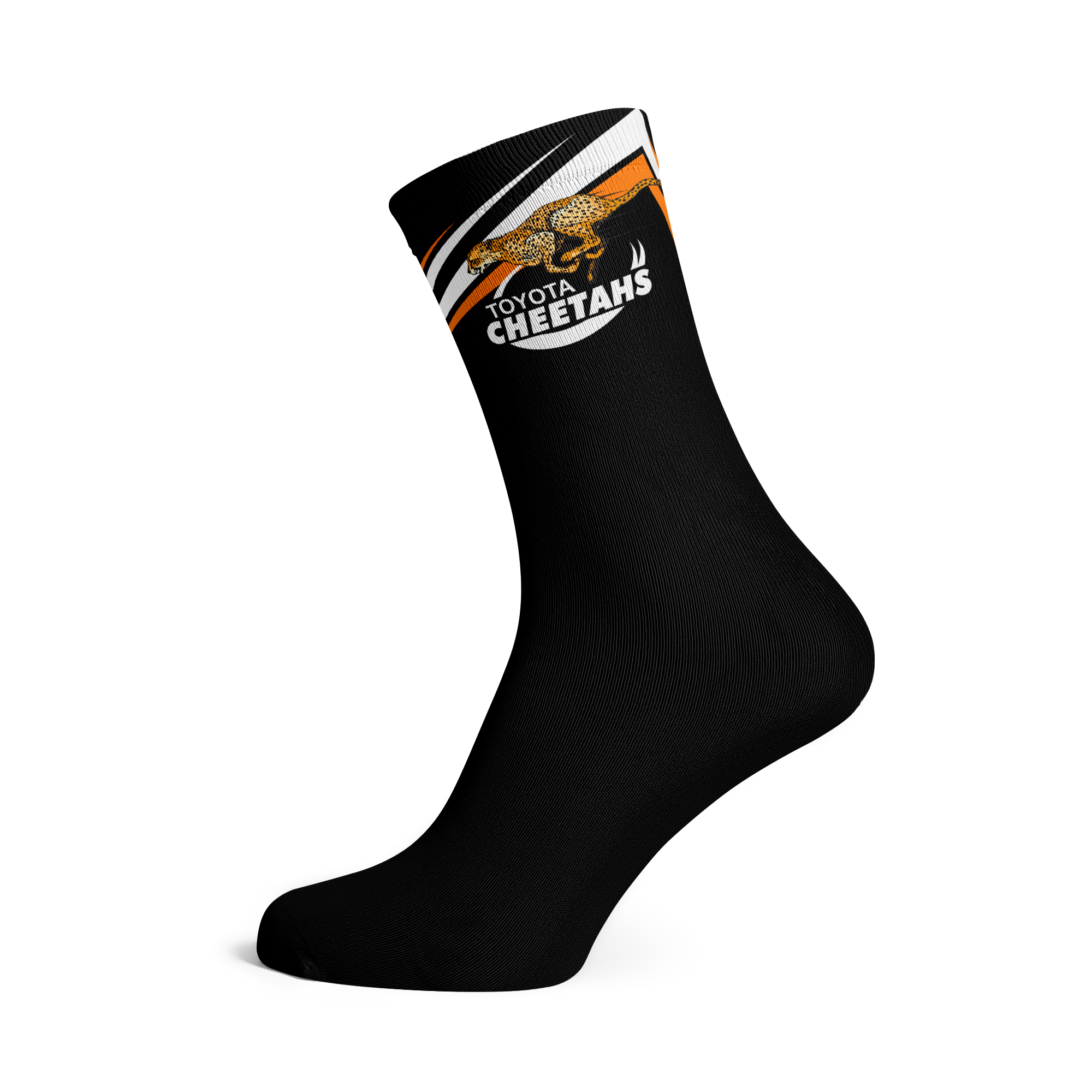 Cheetahs Black Rugby Crew Socks