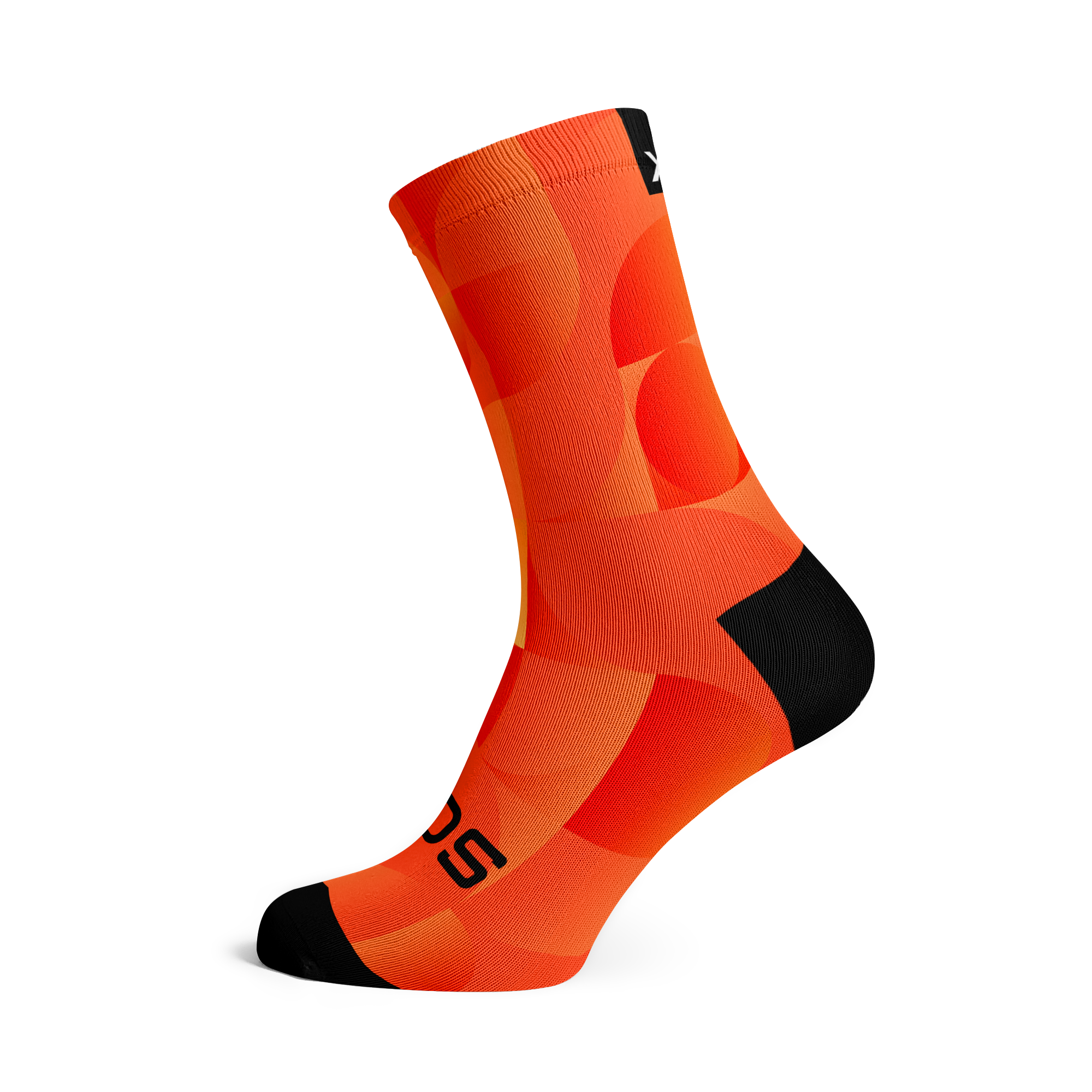 Solid Orange Casual Crew Socks