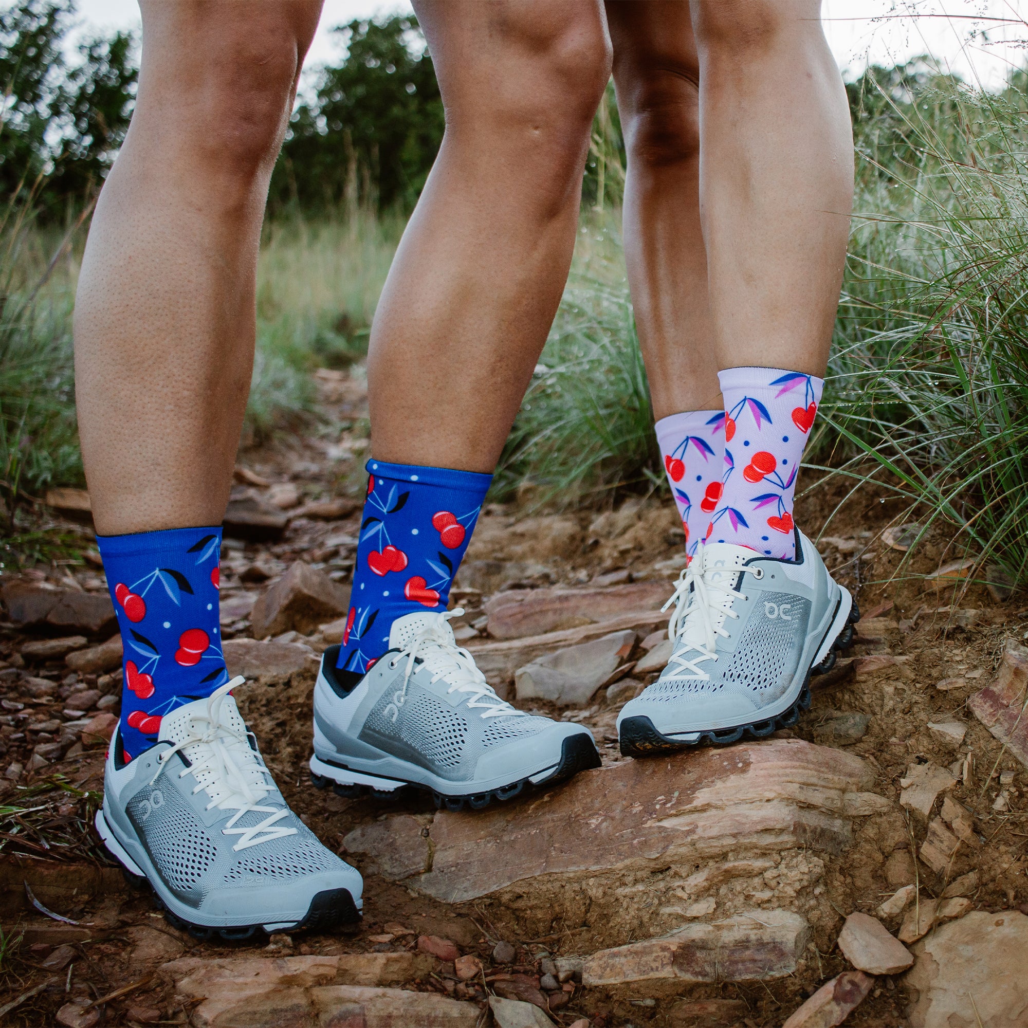 Cherry Pink Casual Crew Socks
