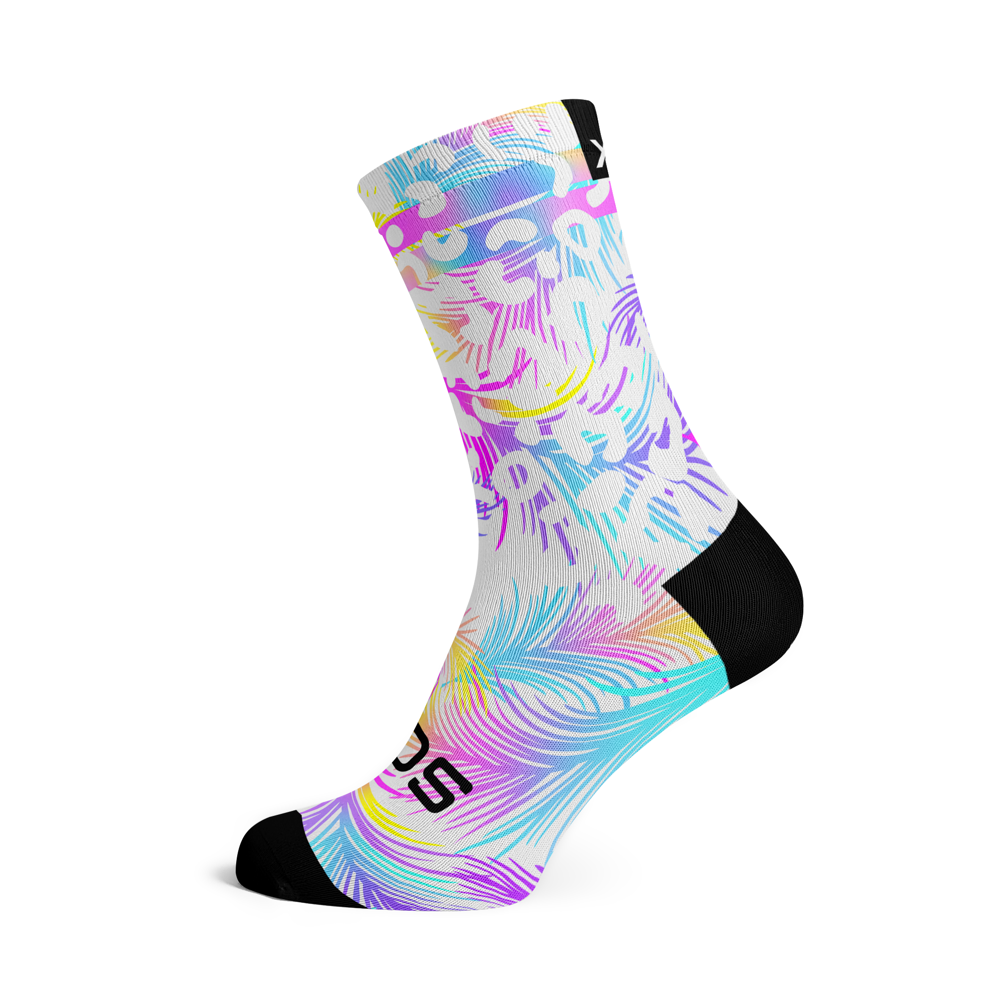 Pastel White Casual Crew Socks