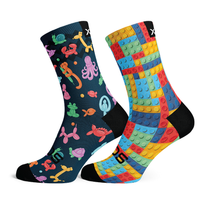Balloon Animals & Blocks Kids Crew Socks Combo