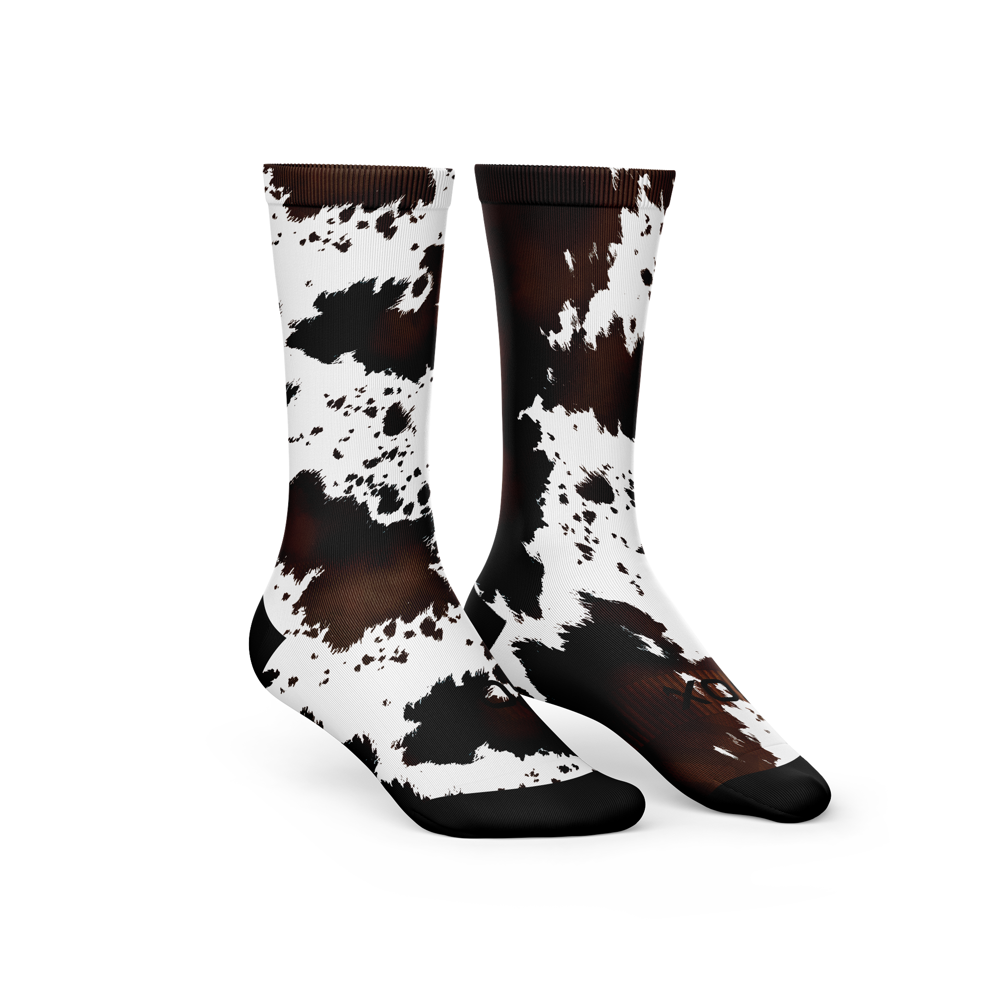 Cow Print Active Crew Socks