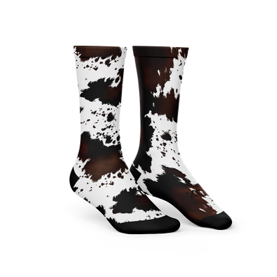 Cow Print Active Crew Socks