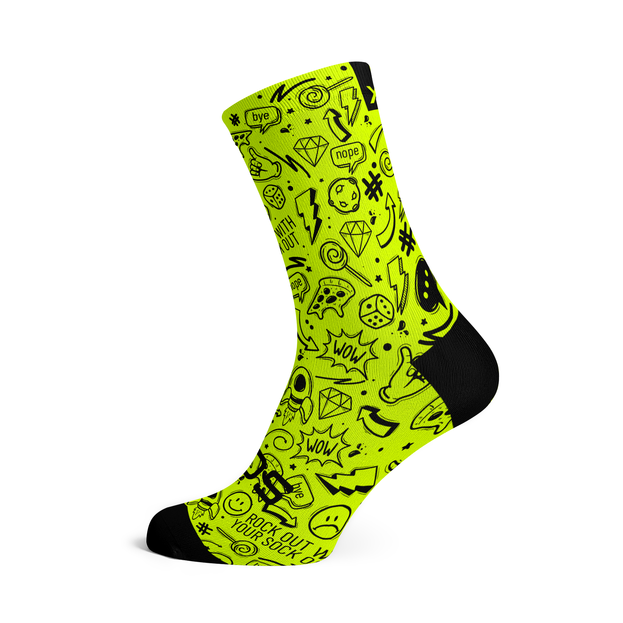 Fluo Doodle Crew Socks