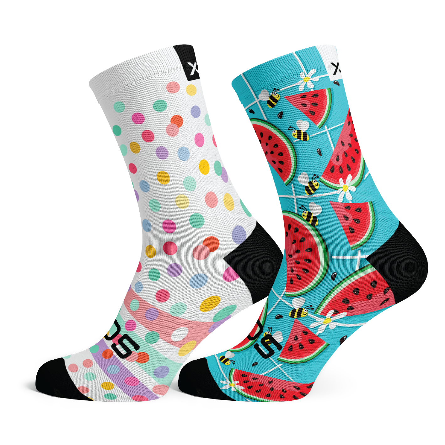 Dots & Fruity Kids Crew Socks Combo