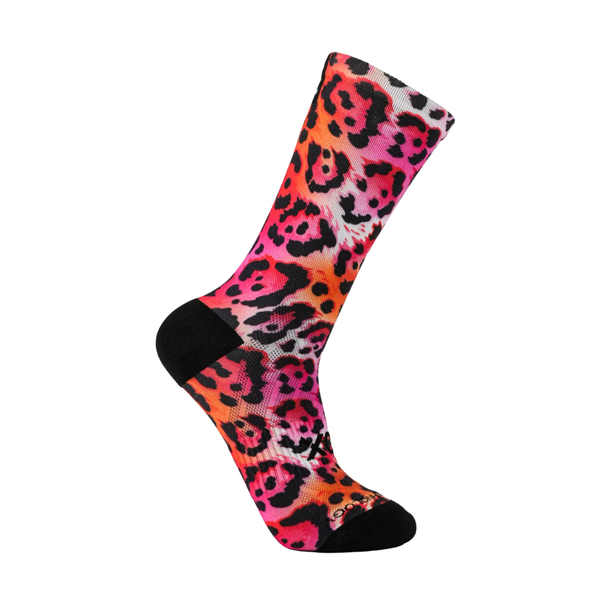 Electric Leopard Pink Casual Crew Socks