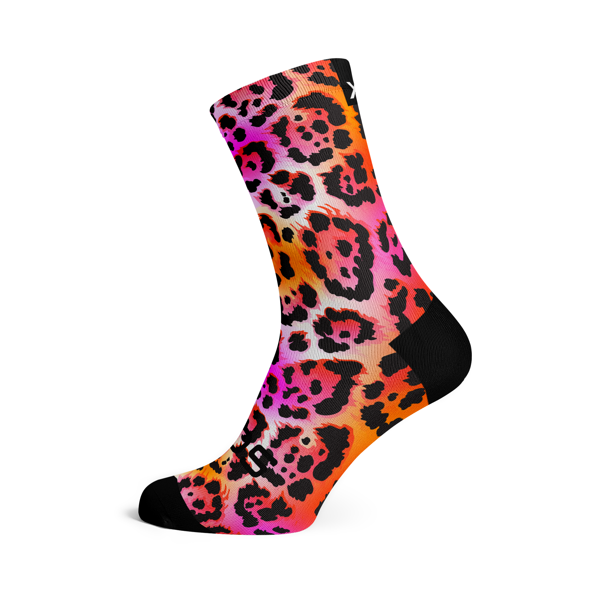 Electric Leopard Pink Casual Crew Socks