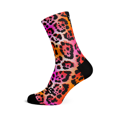 Electric Leopard Pink Casual Crew Socks