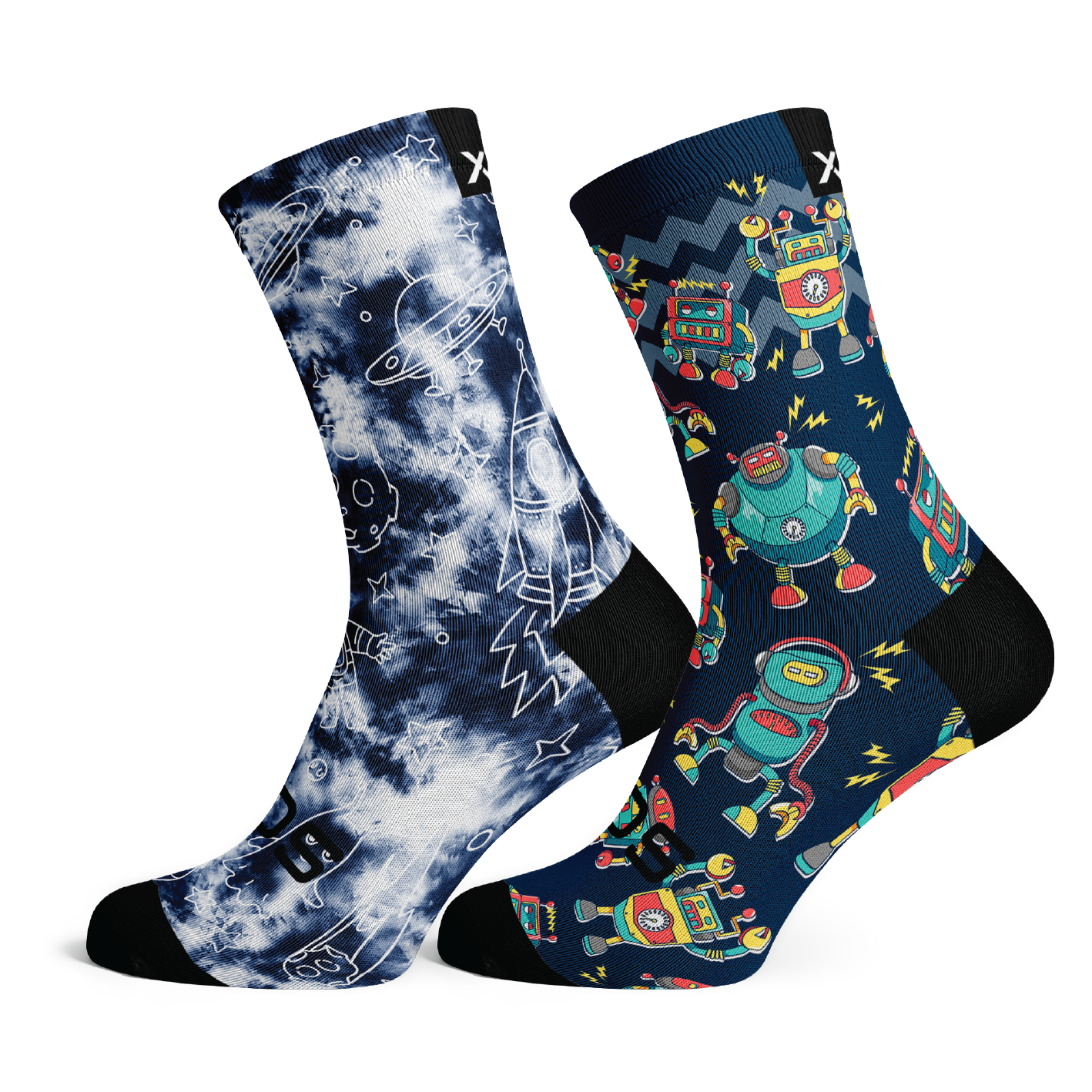 Galactic & Robots Kids Crew Socks Combo
