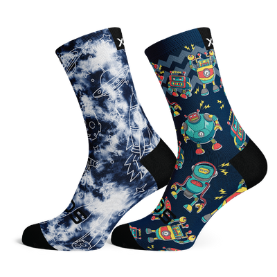 Galactic & Robots Kids Crew Socks Combo