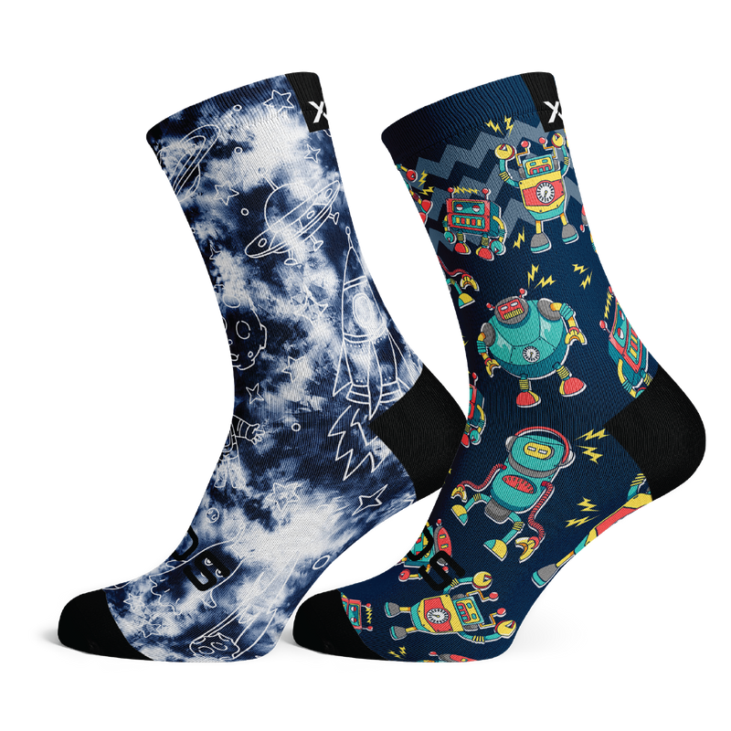 Galactic and Robots Kids Crew Socks Combo