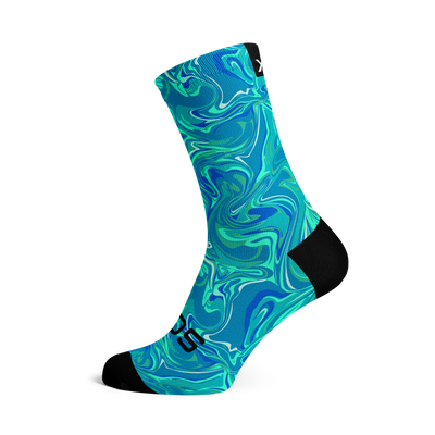 Marble Blue Casual Crew Socks