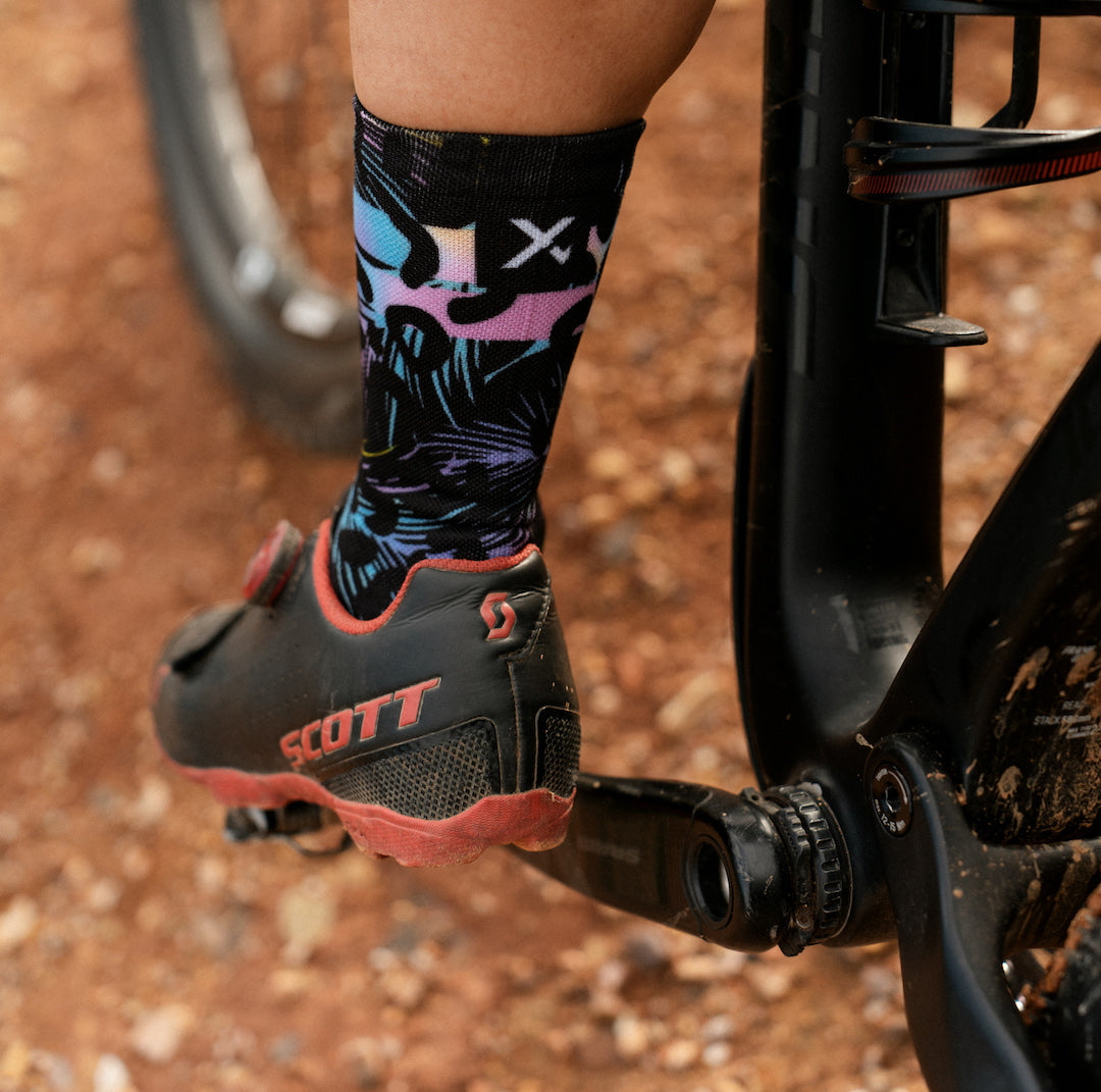 Pastel Black Casual Crew Socks