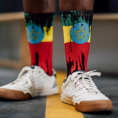 Ethiopia Splash Flag Crew Socks