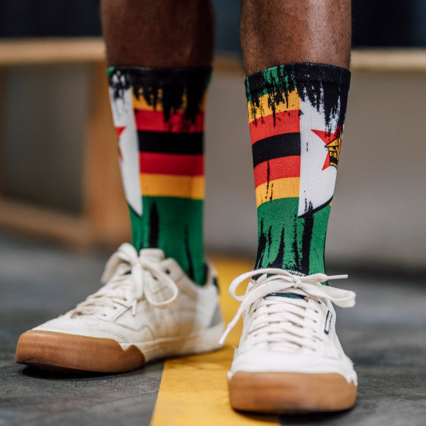 Zimbabwe Splash Flag Crew Socks