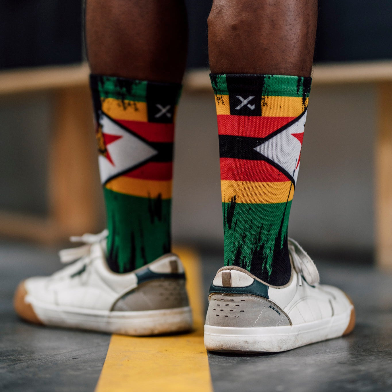 Zimbabwe Splash Flag Crew Socks