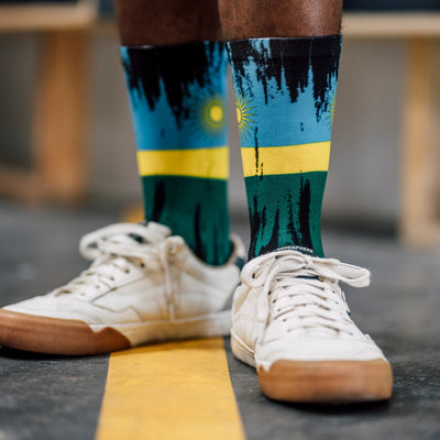 Rwanda Splash Flag Crew Socks