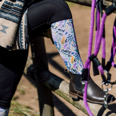 Lavender Fields Equestrian Knee High Socks