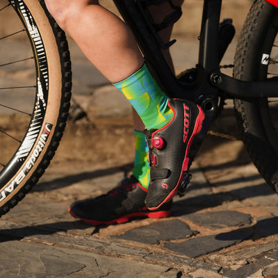 Solid Green Casual Crew Socks