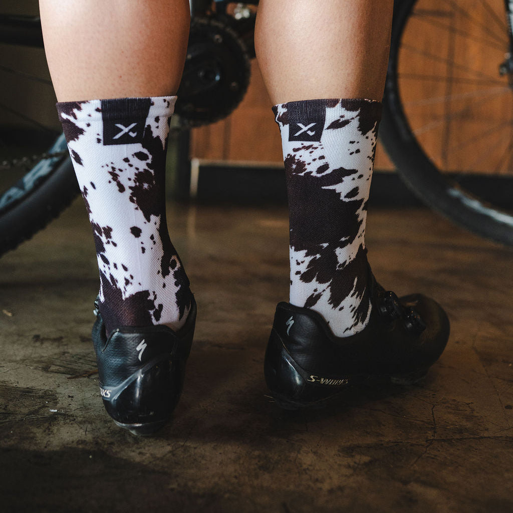 Cow Print Active Crew Socks