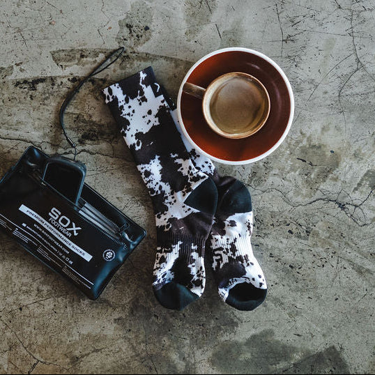 Cow Print Active Crew Socks