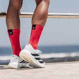 Slight Red Minimalist Crew Socks