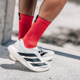 Slight Red Minimalist Crew Socks