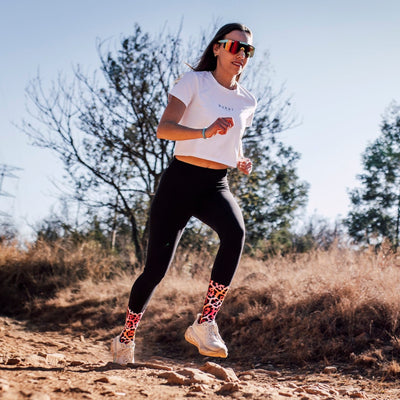 Electric Leopard Pink Casual Crew Socks
