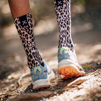 Golden Leopard Casual Crew Socks