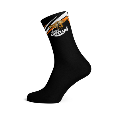 Cheetahs Black Rugby Crew Socks