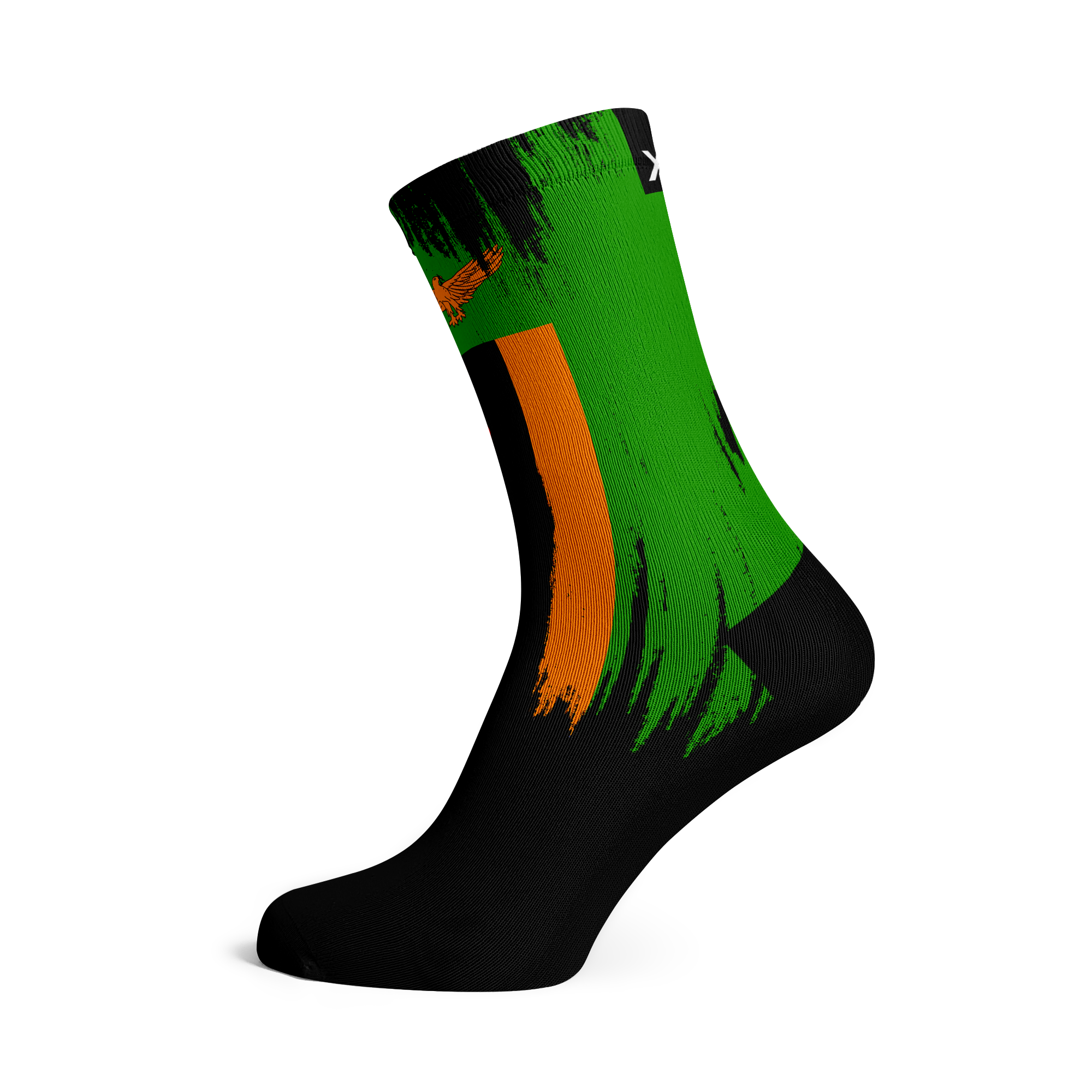 Zambia Splash Flag Crew Socks